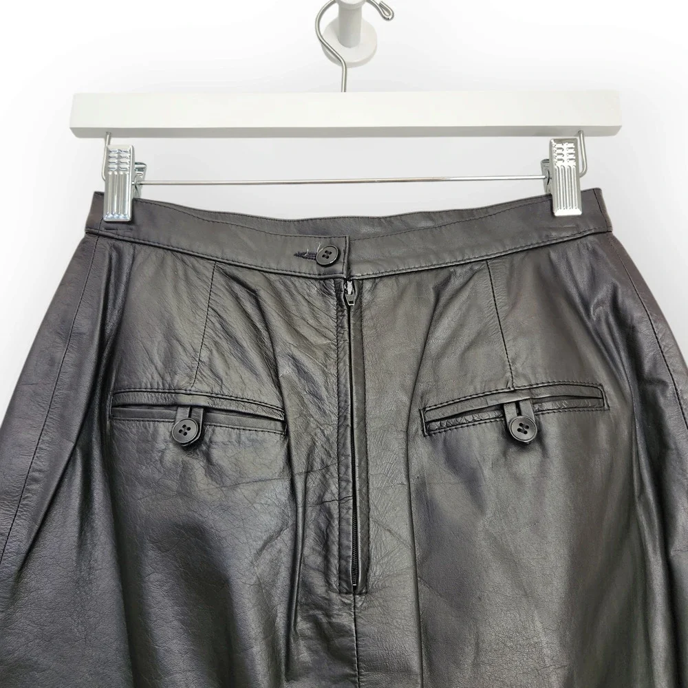 Vintage CJ Todd Saks Fifth Avenue Leather Pencil Skirt 0